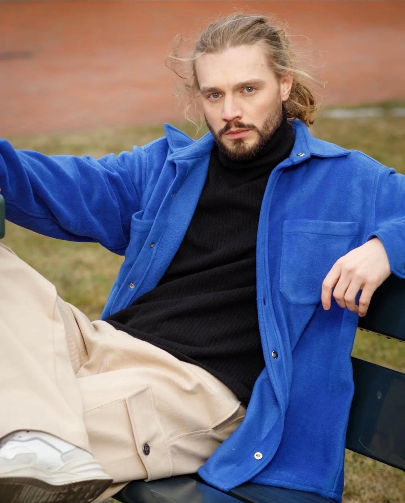 A bright blue jacket