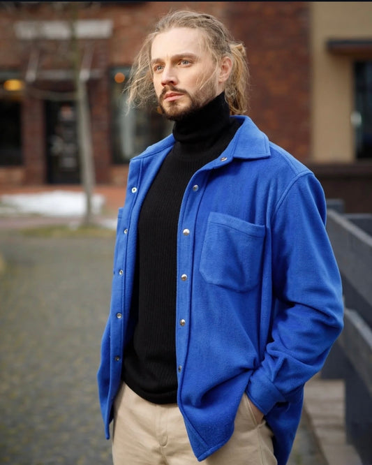 A bright blue jacket