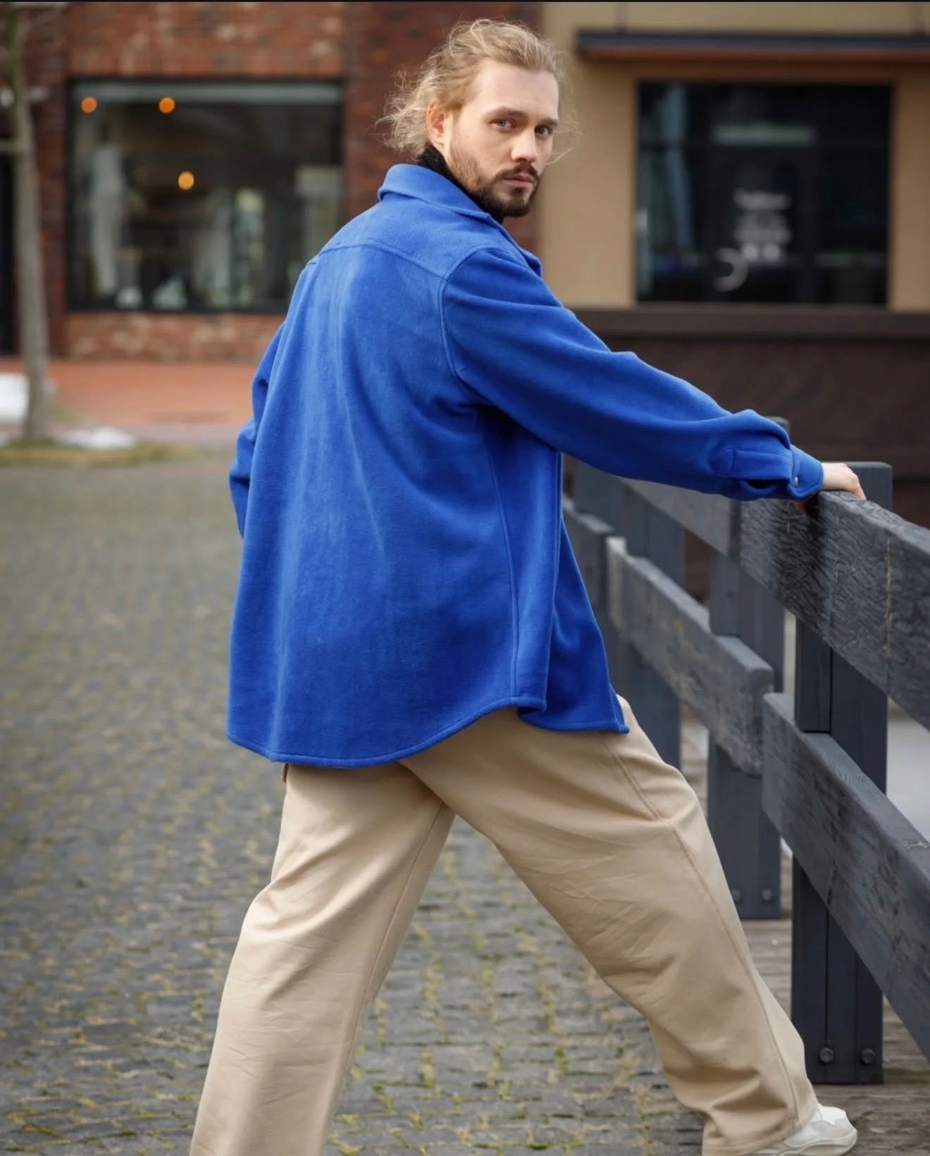 A bright blue jacket