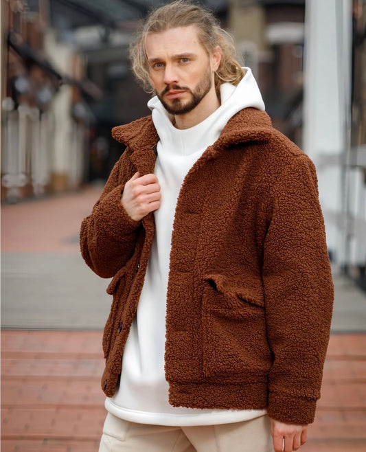 A brown plush jacket