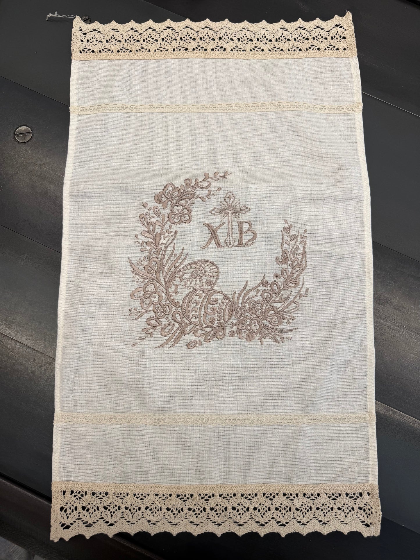 Easter Linen Napkin with Embroidery