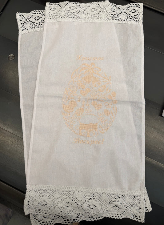 Easter Linen Napkin with Embroidery