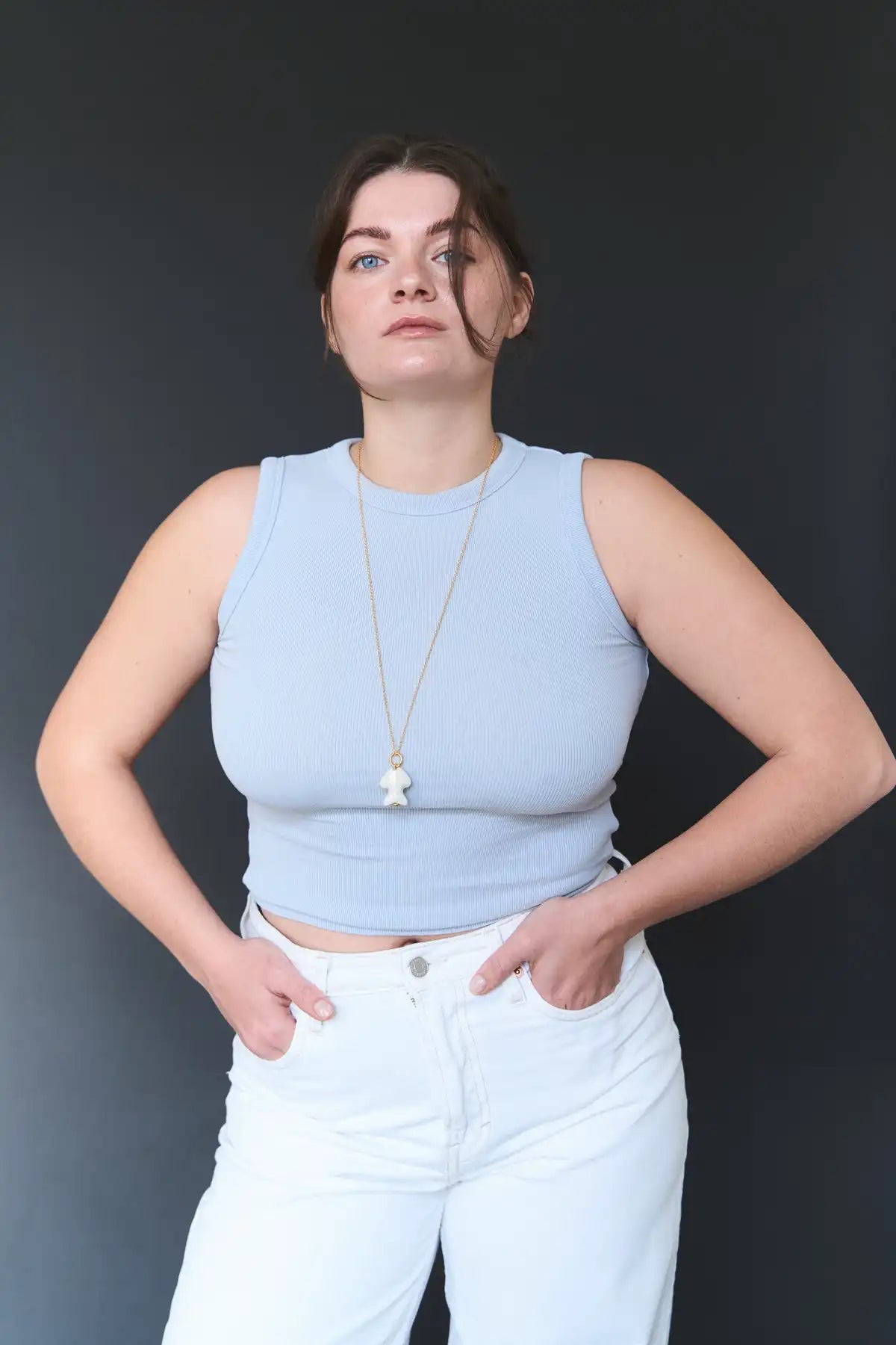 Khyli white fish pendant