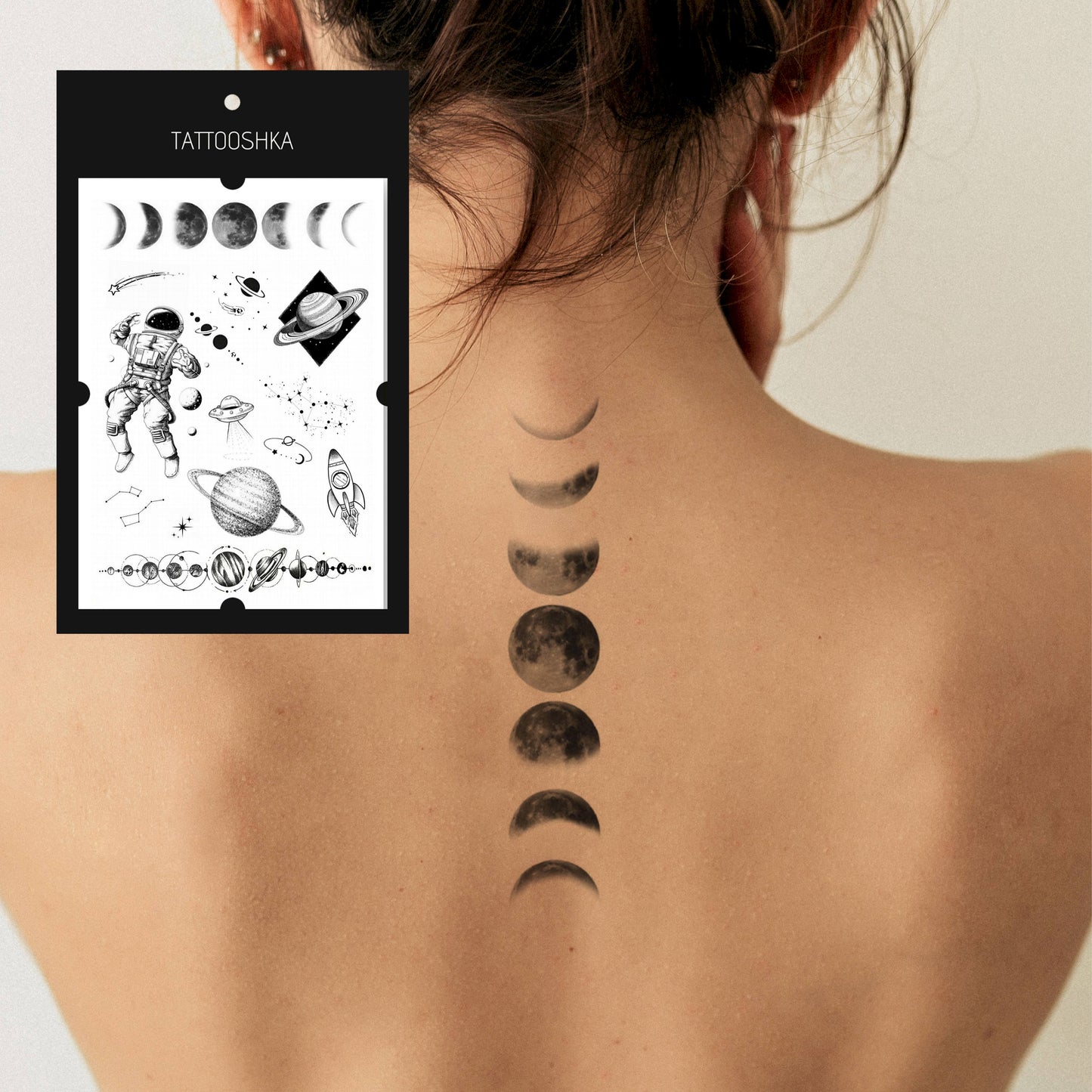 Temporary tattoo Cosmos and planet