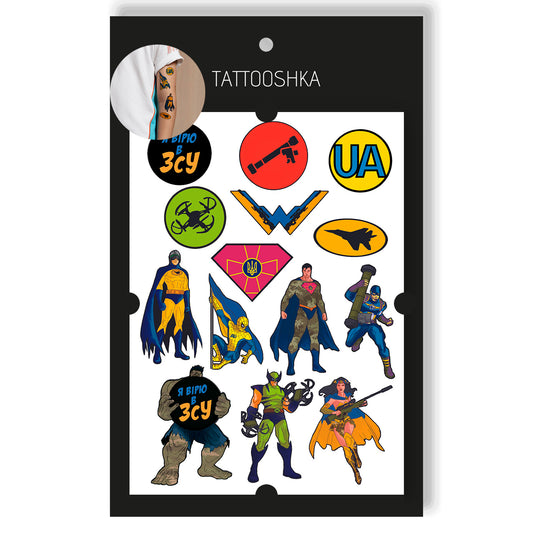 Temporary tattoo Superheroes