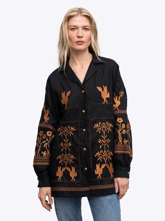 Women's embroidered shirt dedicated to Skovoroda Bayka (oversized)