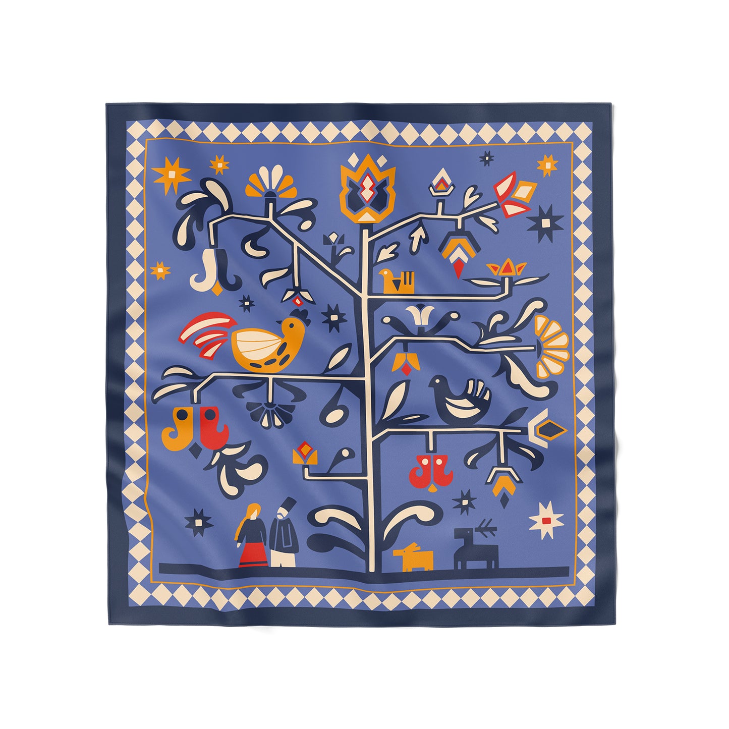 Scarf "Tree of Life" blue