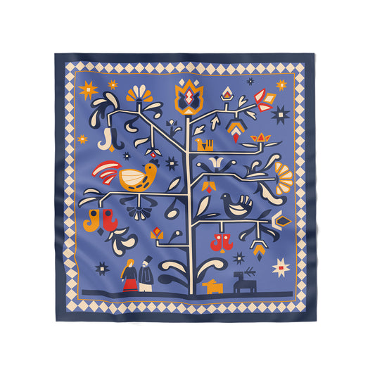 Scarf "Tree of Life" blue