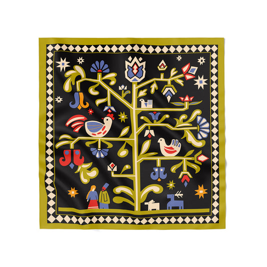 Scarf "Tree of Life" black