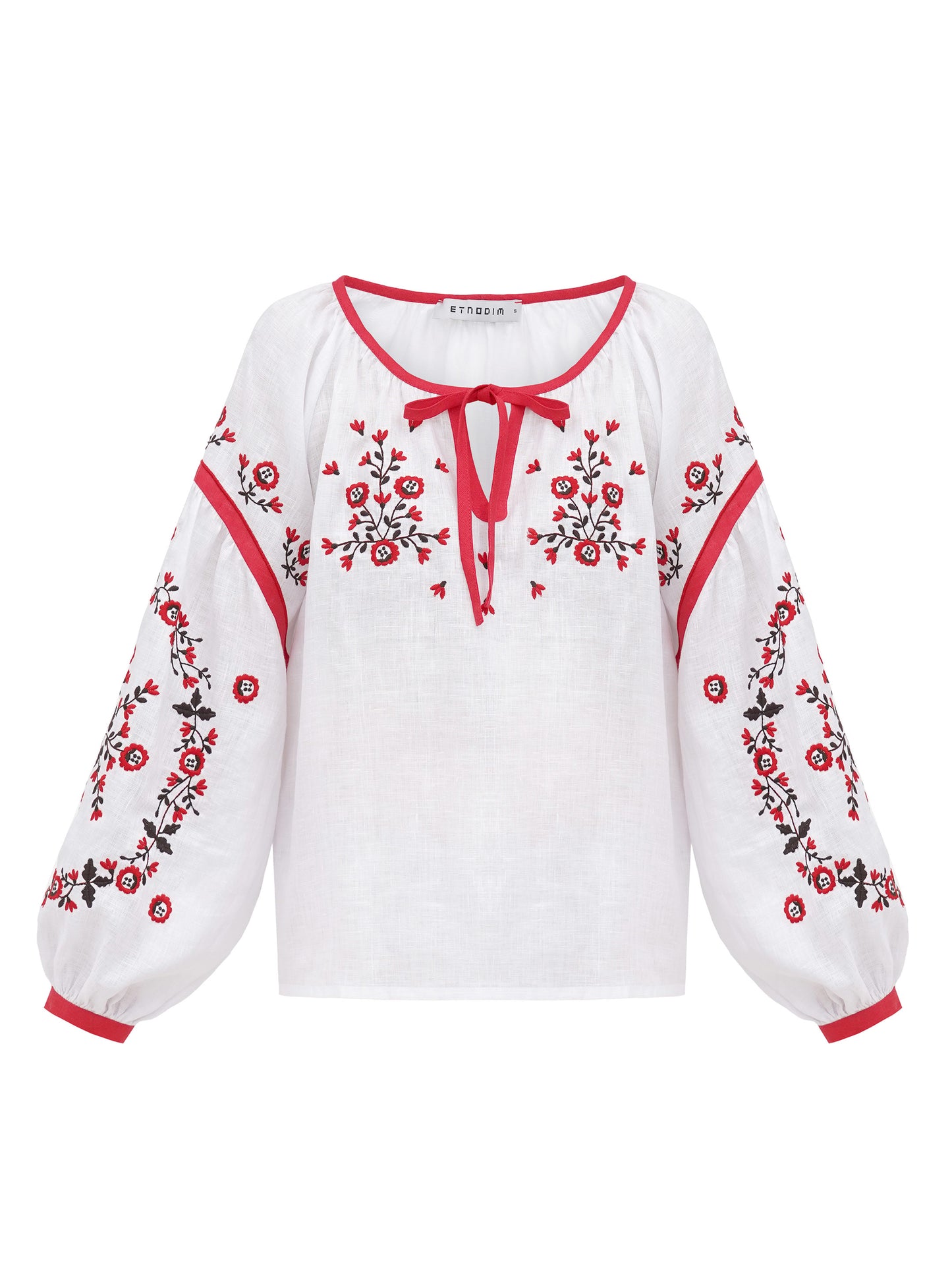 White embroidered shirt with free cut Svitanok