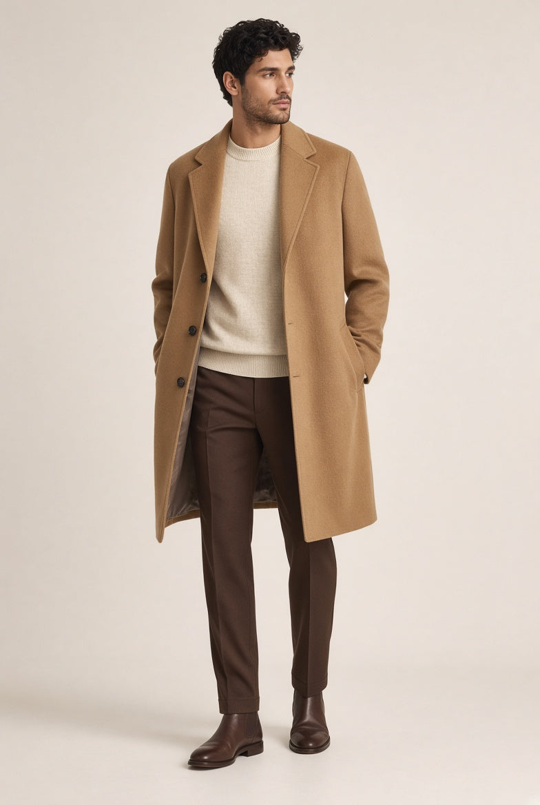 Men’s Camel Wool Coat