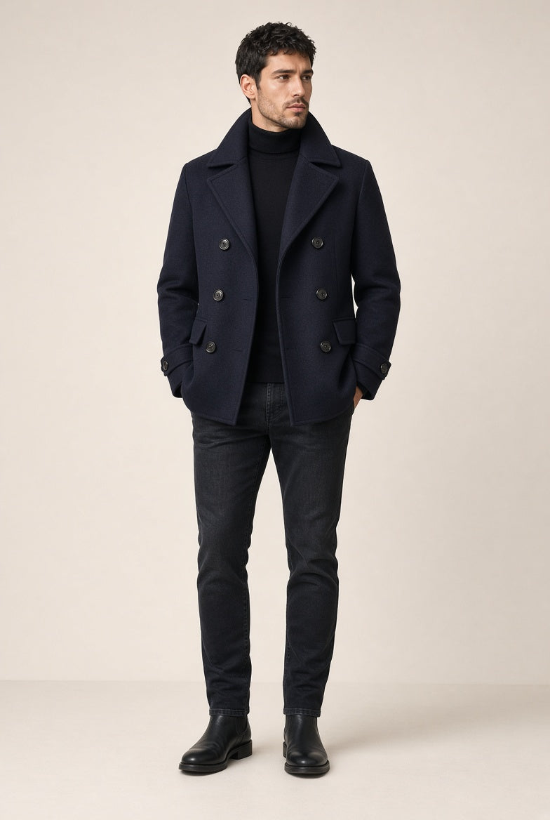 Men’s Navy Wool Peacoat