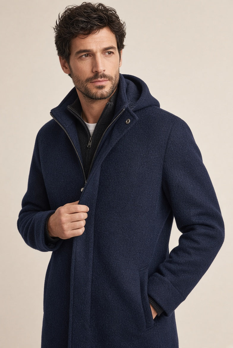 Men’s Hooded Wool Coat