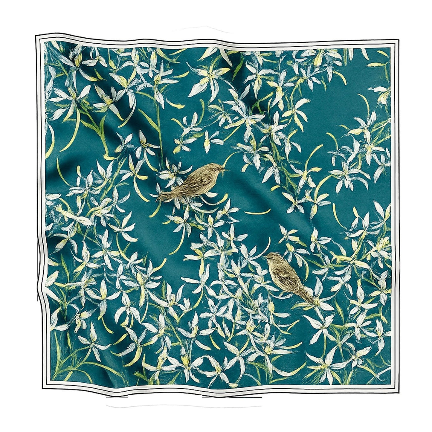 Silk Scarf "Melody of Two"  (Double-sided print)