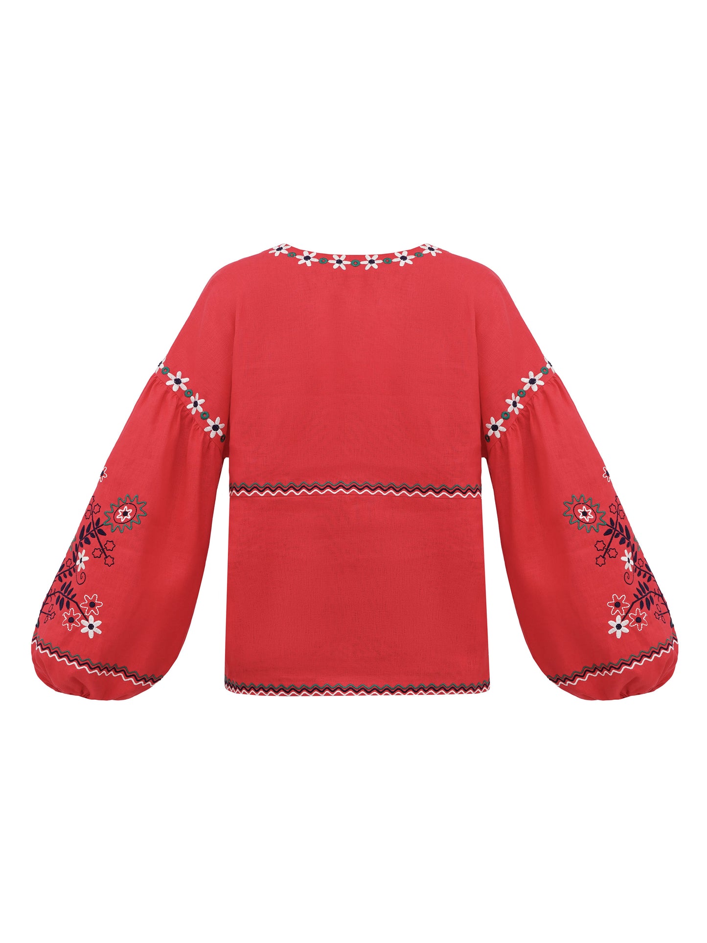 Women's embroidery shirt with floral Obriy Red