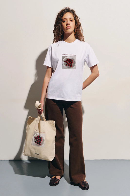White T-shirt "Sweet Cherries"