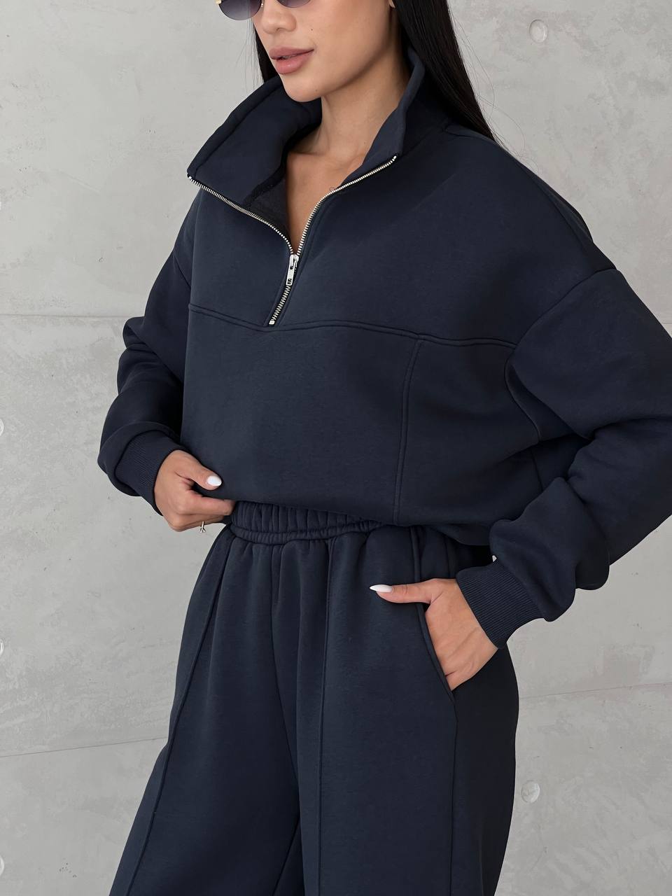 [ ZIP TRACKSUIT ] Dark blue grey