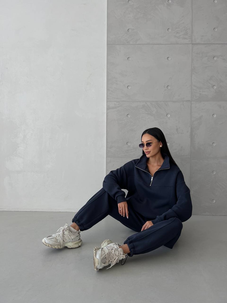 [ ZIP TRACKSUIT ] Dark blue grey