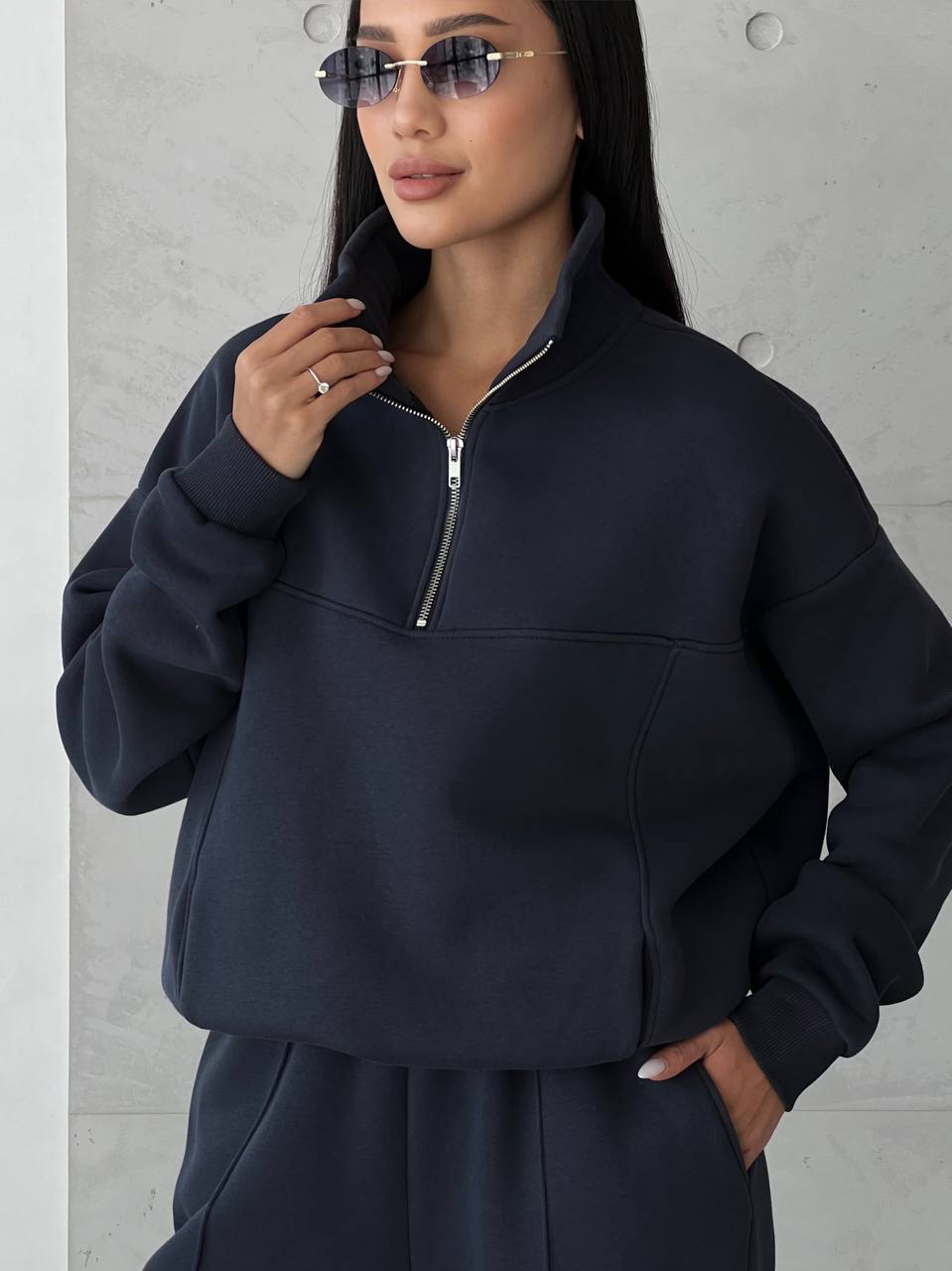 [ ZIP TRACKSUIT ] Dark blue grey