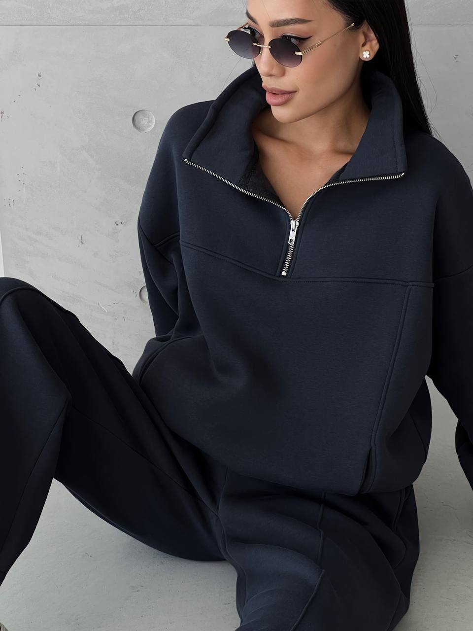 [ ZIP TRACKSUIT ] Dark blue grey