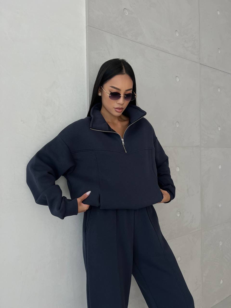 [ ZIP TRACKSUIT ] Dark blue grey