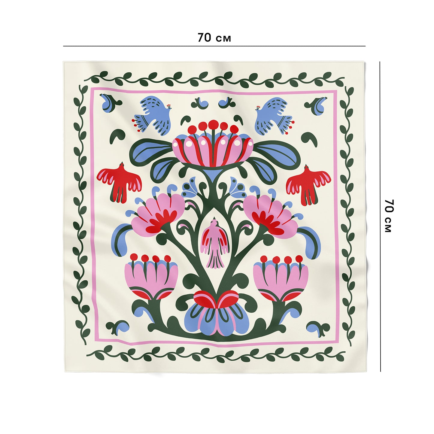 Scarf "World Tree" milky