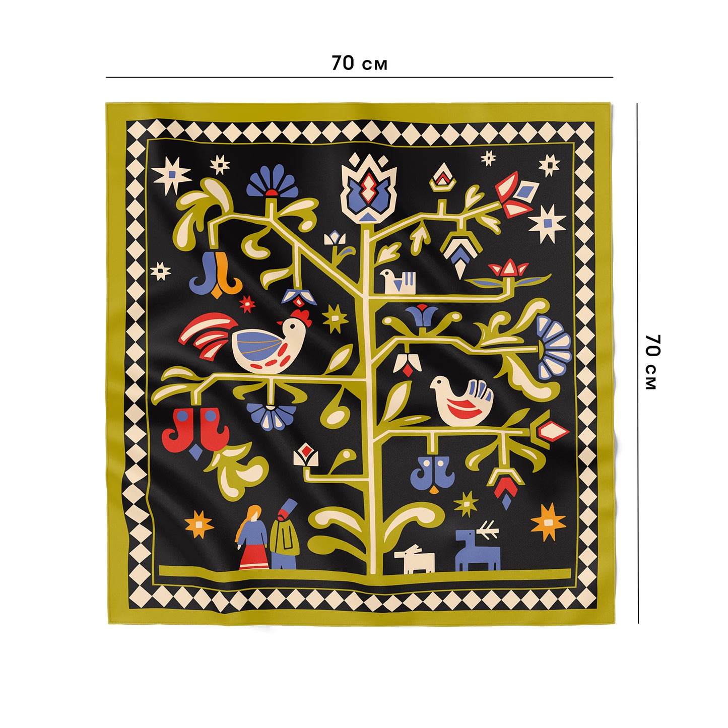 Scarf "Tree of Life" black