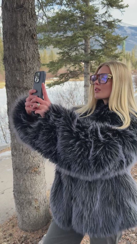 Silver Fox Faux Fur | Blue