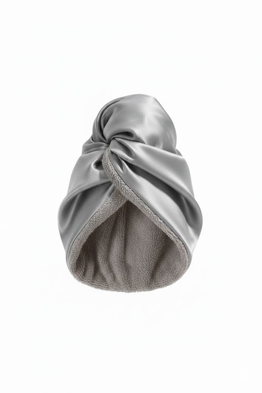 Silk and terry hair turban